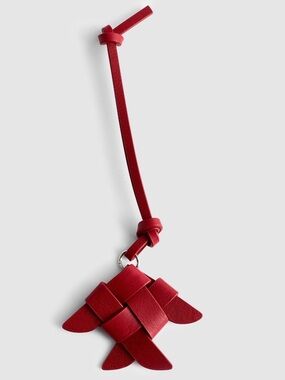 Madewell Red Leather Woven Fish Charm Bag Accessory Chic Fun Summer NWT